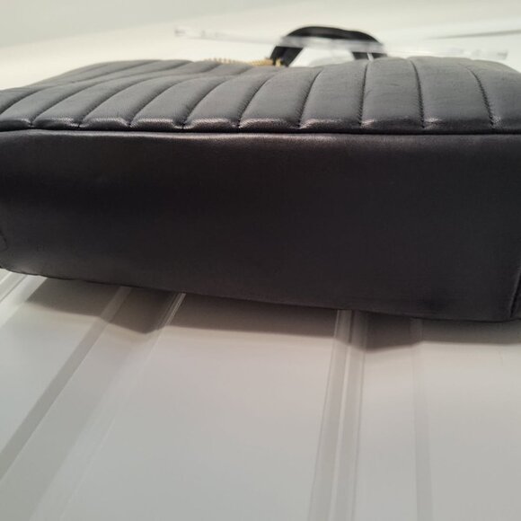 Henri Bendel 712 Zip Tote Purse Classy Black Leather Workbag - Picture 7 of 8